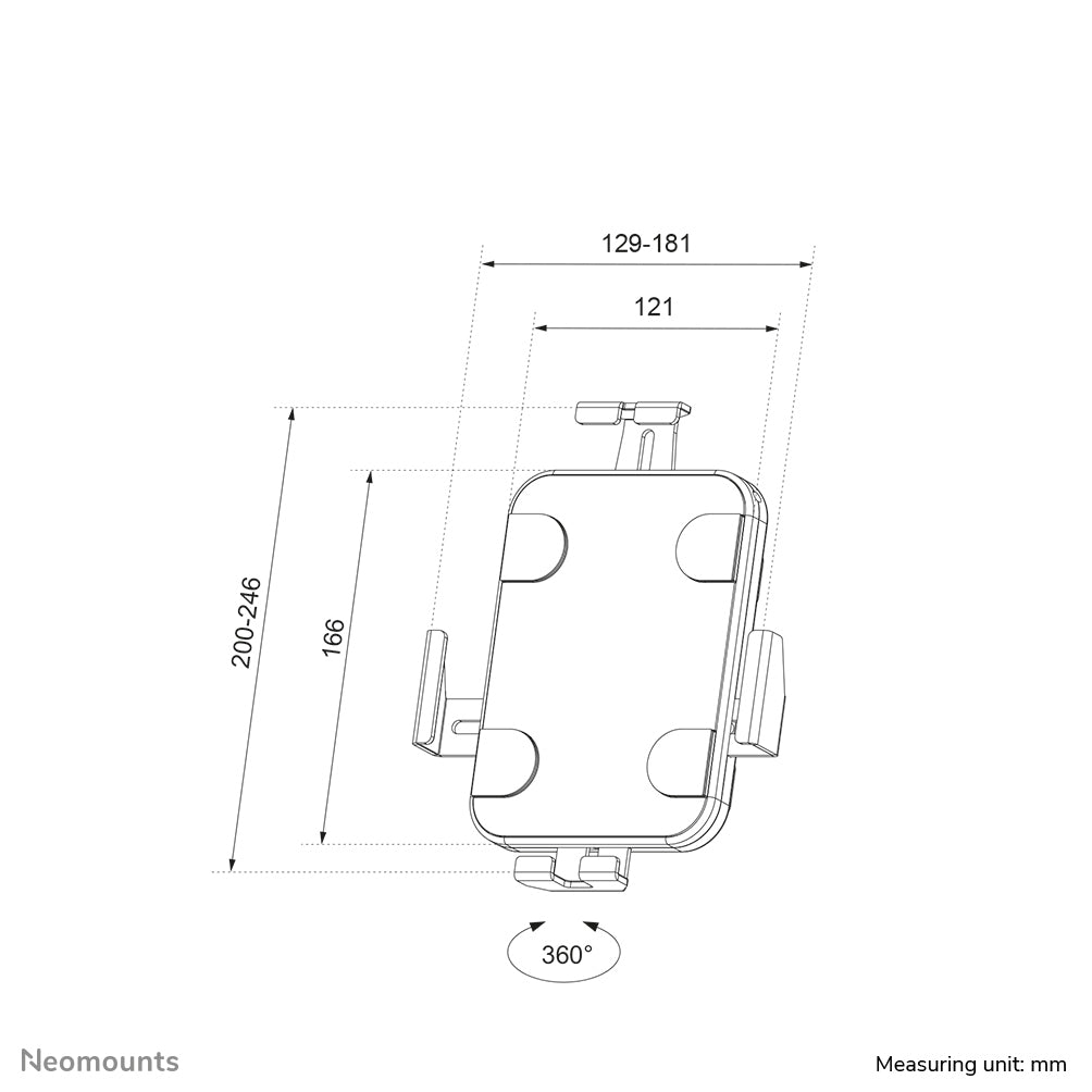 Neomounts Tablet-Wandhalterung – 7,9–11", VESA 100×100, abschliessbar – Schwarz