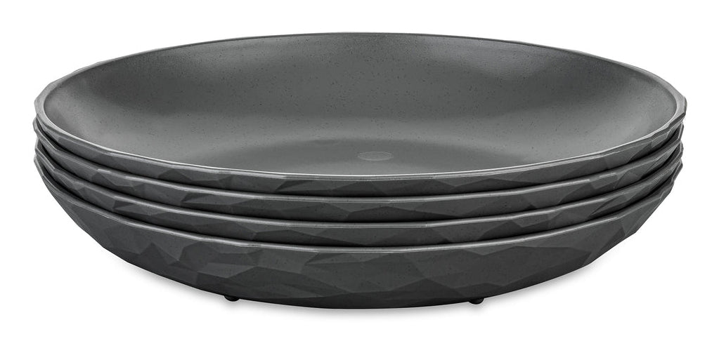 koziol Suppenteller – 4er Set, Ø 22 cm, Kunststoff (biozirkulär), Grau, spülmaschinenfest, BPA-frei