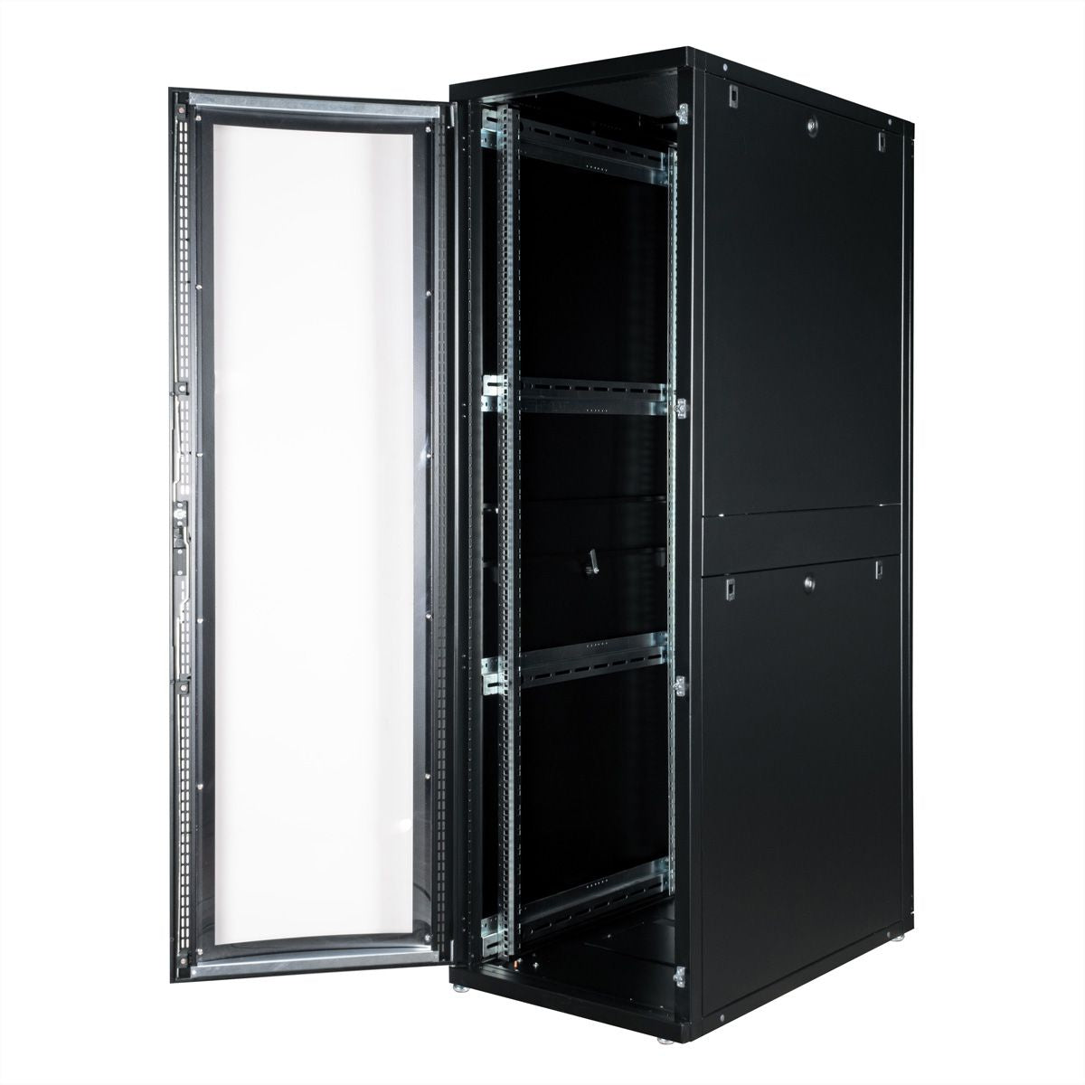 ROLINE Pro – 19" Netzwerkschrank 42U, IP20, abschliessbar, 600 × 1000 × 1970 mm, schwarz, Stahl