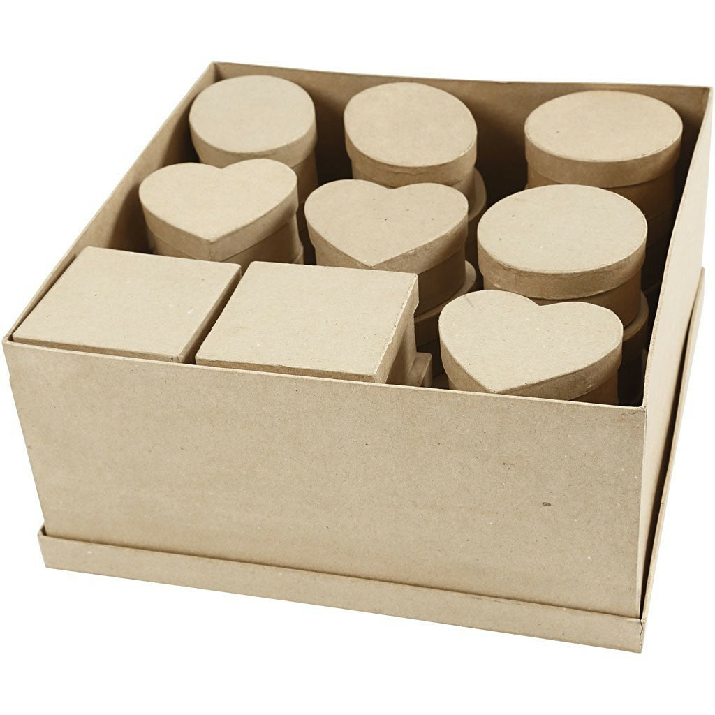 Creativ Company Pappschachteln mittel – 5 cm, Cappuccino