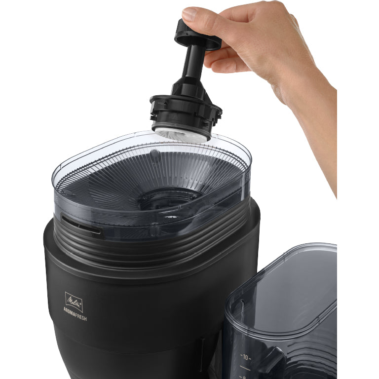 Melitta AromaFresh Filterkaffeemaschine – 10 Tassen, 1,25 l, Keramik-Mahlwerk, Schwarz