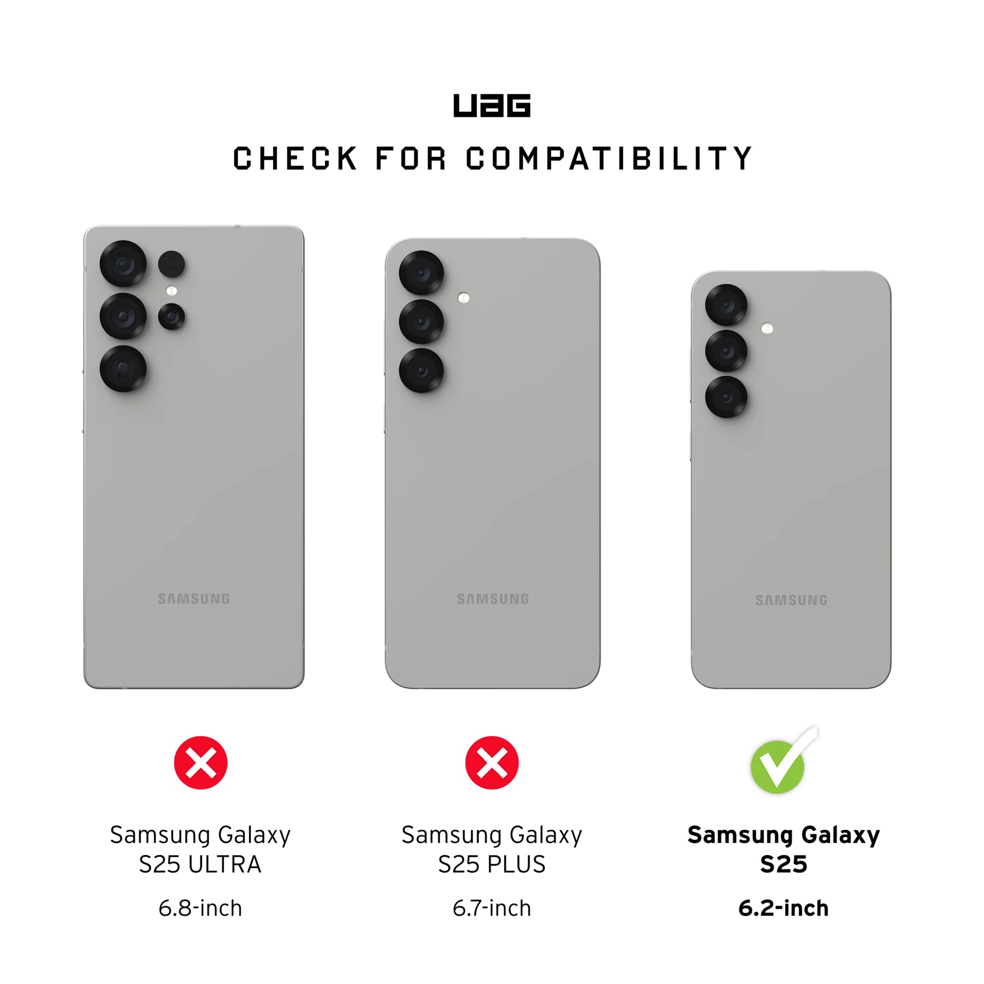 Urban Armor Gear Backcover – für Samsung Galaxy S25 – grau/titan – TPU – MagSafe-kompatibel
