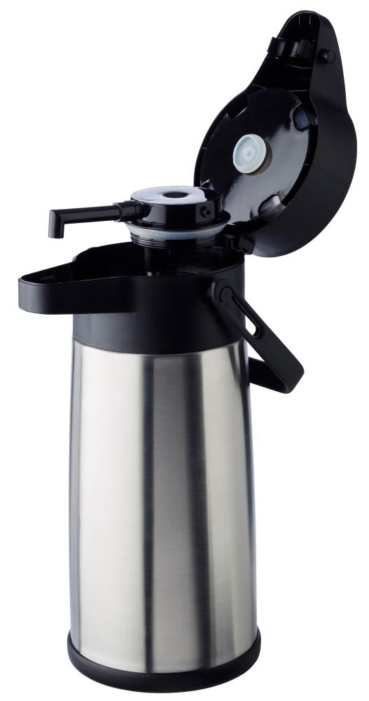 APS-Germany APS Thermoskanne – 2,2 l, Ø 13,5 cm, H 32,5 cm, Kunststoff (PP)/Edelstahl, mit Pumpverschluss, vakuumisoliert