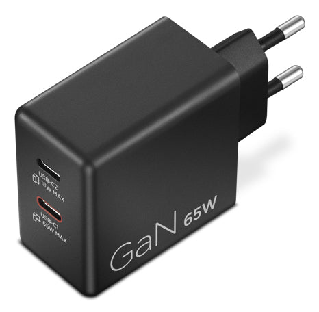 Lenovo G0A6065BEU USB-Ladegerät 65 W – USB-C×2 (45 W + 18 W) – Schwarz, 1,5 m Kabel