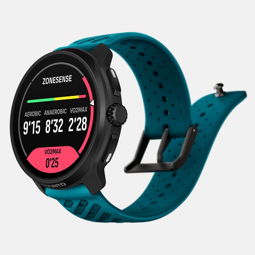 Suunto Race 2 49 mm GPS – Kunststoff Schwarz, Sportband, Wave Blue, 100 m, für Android, iPhone