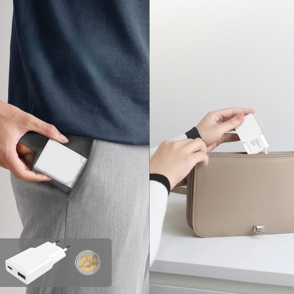 4smarts PDPlug Slim Duos USB-Wandladegerät 20 W – USB-C×1, USB-A×1 – PD, PPS, GaN – für Smartphone & Tablet