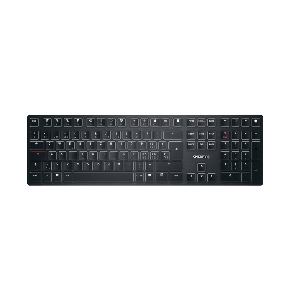 CHERRY KW X ULP – Tastatur, kabellos, CH-Layout (DE-CH), mechanisch (Low-Profile), schwarz