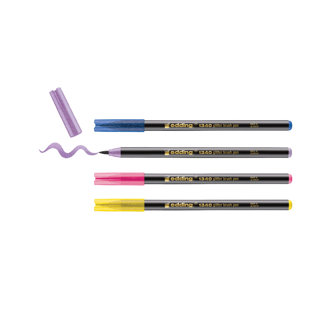 Edding Filzstifte, Strichbreite 0,5–5 mm, 4 Farben