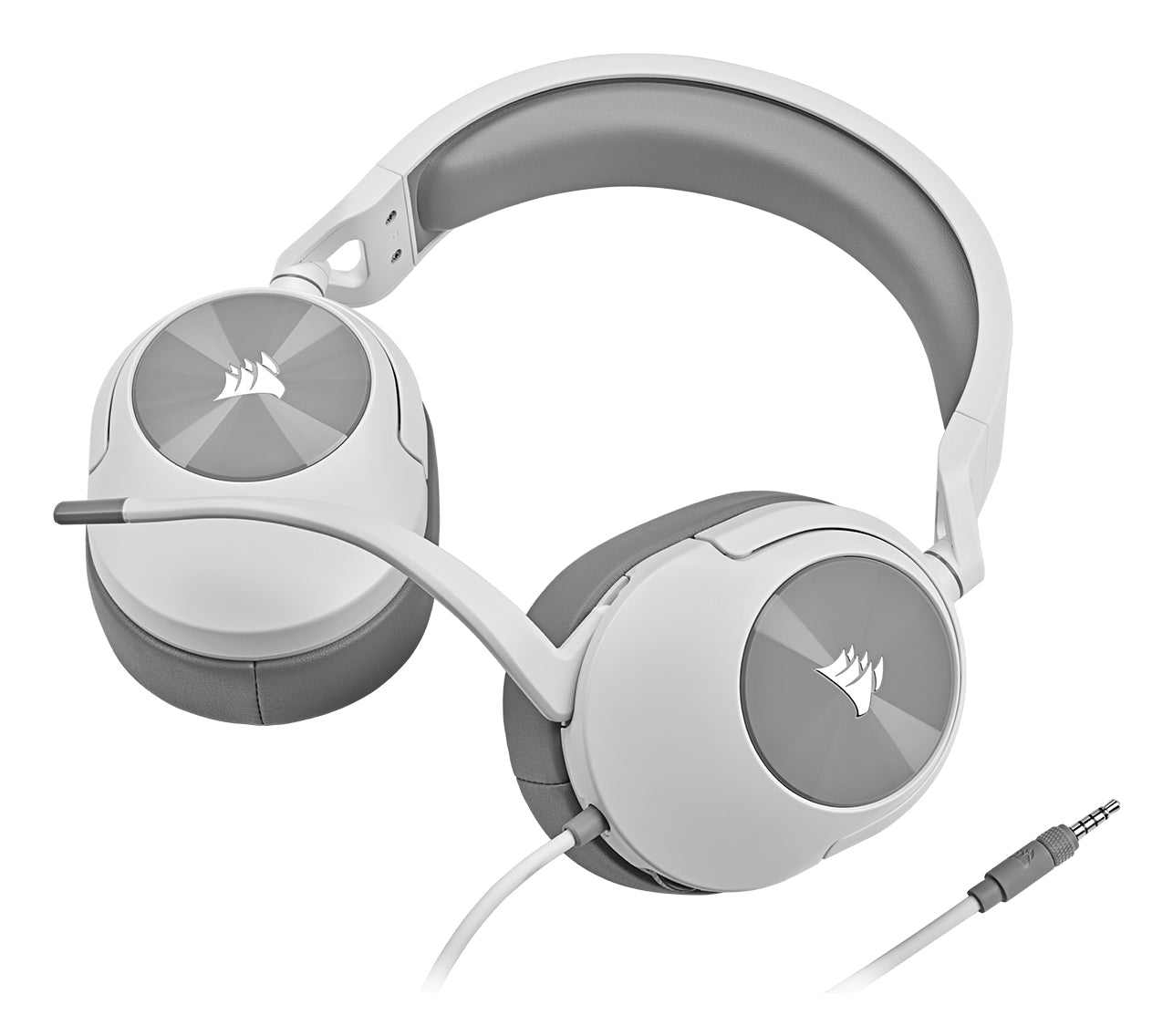 Corsair HS55 Stereo – Over-Ear Gaming-Headset – 3,5 mm Klinke, Stummschaltung – Weiss – für PC