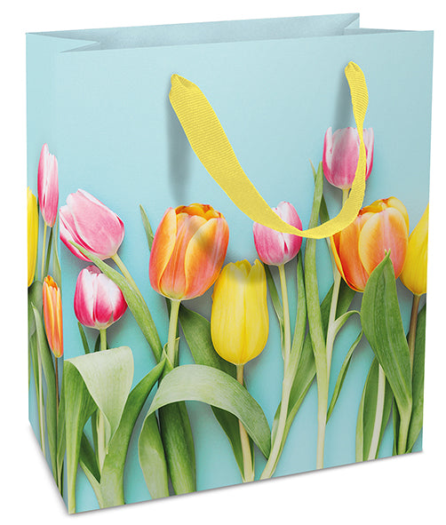 Braun + Company Tragetasche – Rainbow Tulips – Papier, matt – 180 × 210 × 80 mm