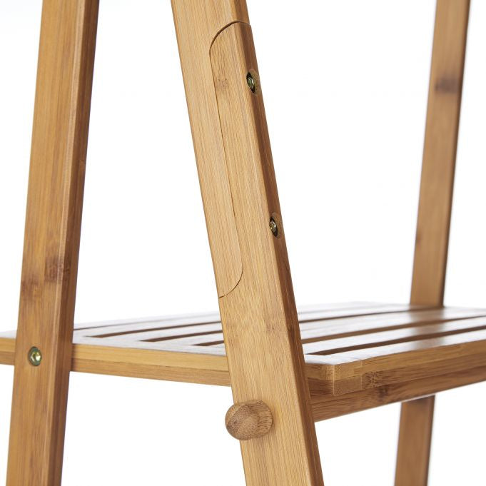 Relaxdays Handtuchständer – 3 Arme, 53×31×152 cm, Bambus, Holz