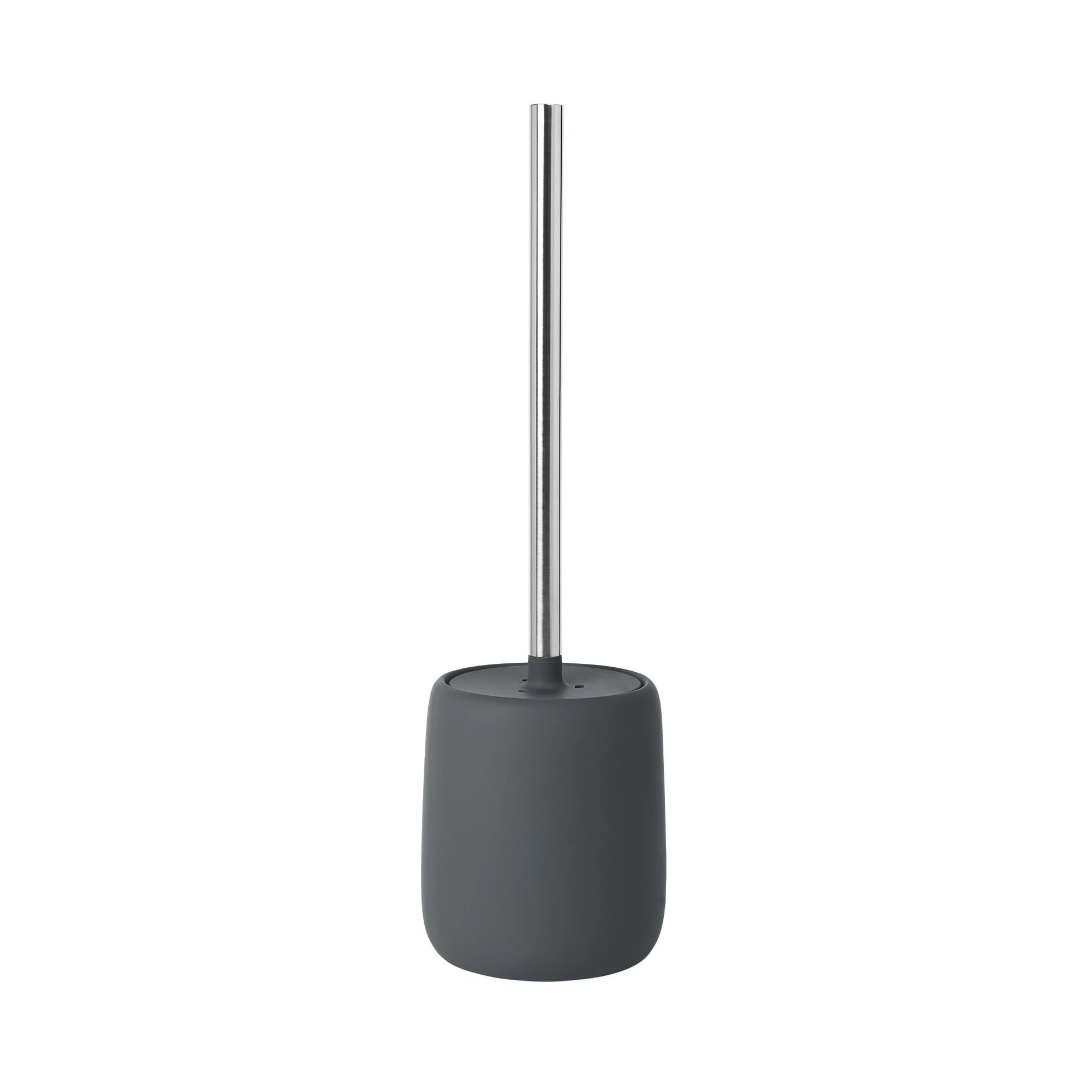 Blomus Sono – WC-Bürstenset – Keramik, Anthrazit, mit Deckel, Kopf austauschbar, H 39 cm