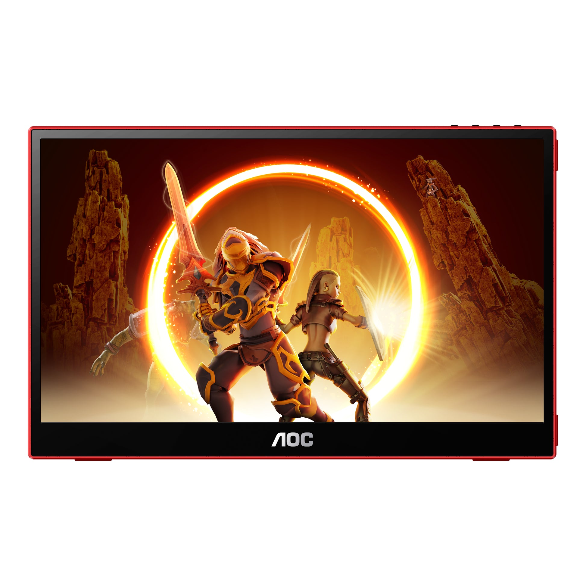 AOC 16G3 – Tragbarer Monitor, 15,6", IPS, 144 Hz, 250 cd/m², USB-C, FreeSync, VESA 50 × 50, Rot