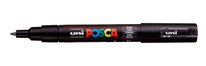 Uni-Ball POSCA Kreativ-/Pigmentmarker – schwarz, 1 Stk., deckend, geruchlos – für viele Oberflächen