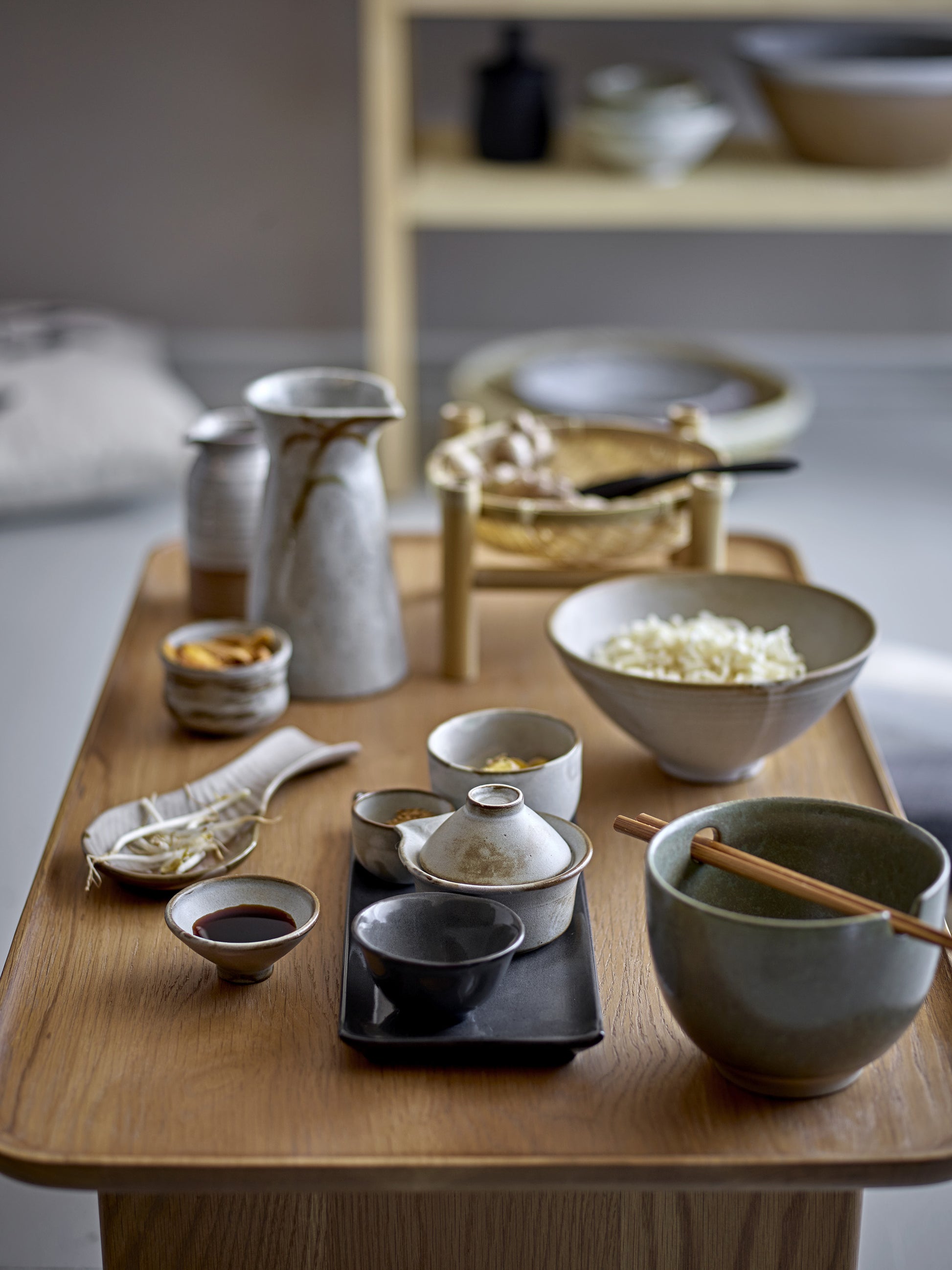 Bloomingville Masami Schalen – 5er Set, 320 ml, Ø 12 cm, Steingut, Weiss, spülmaschinenfest