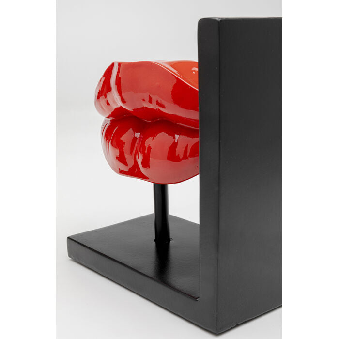 KARE Lips Buchstütze – Polyresin – Rot – 345 × 165 × 90 mm – 2 Stück