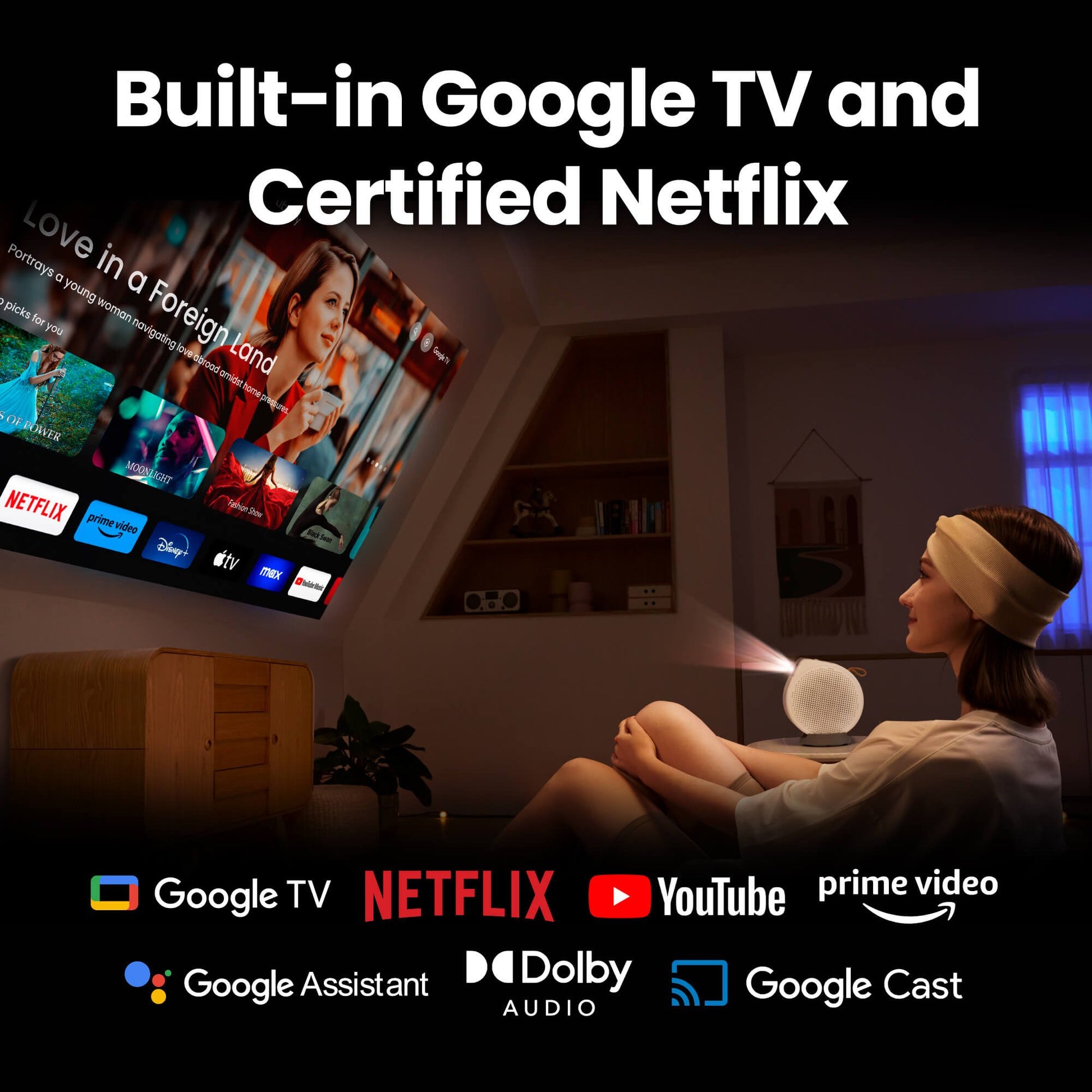 BenQ GV50, Laser-DLP-Projektor – Full HD, 500 ANSI-Lumen, Android TV, 16:9
