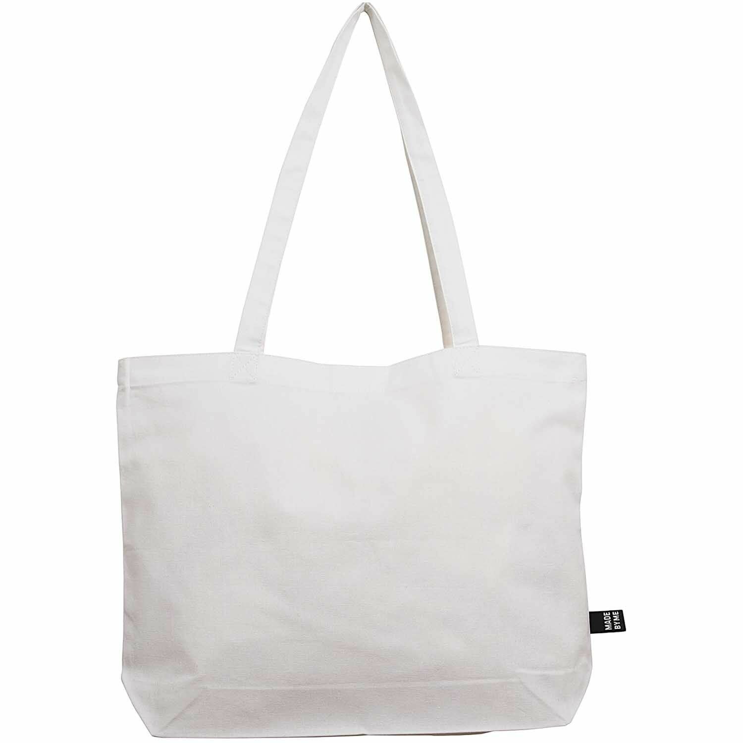 Rico Design Stofftasche, Baumwolle, Weiss, 445×340×335 mm, Lange Henkel