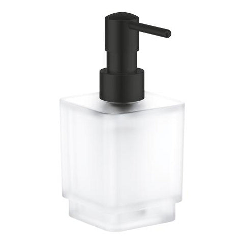 Grohe Selection Cube Seifenspender – Wandmontage – 300 ml, schwarz, Glas