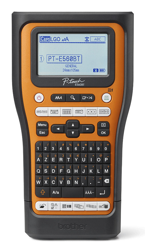 Brother E560BTVP – Beschriftungsgerät für TZe-Bänder 3,5–24 mm, USB, Bluetooth, Auto-Cutter