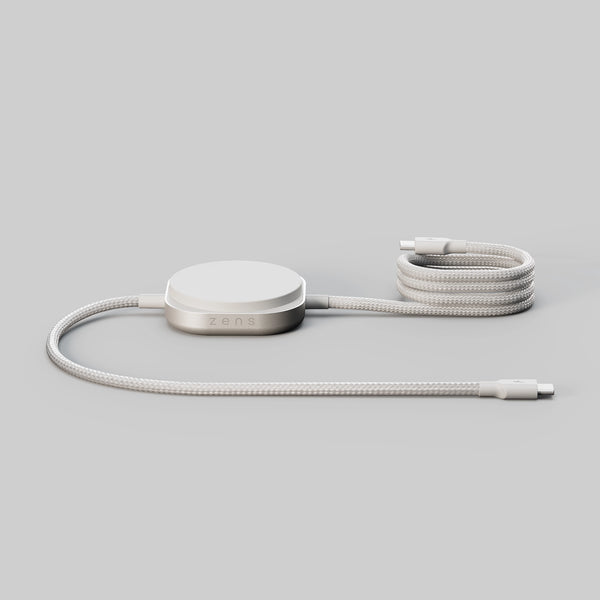 ZENS 2in1 Wireless Charger Pro 2 Kabelloses Ladegerät – Qi2 – USB‑C×2, Weiss