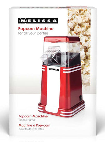 Melissa Popcorn-Maschine 16310187 – 60 g, Heissluft, 1200 W – Rot/Weiss