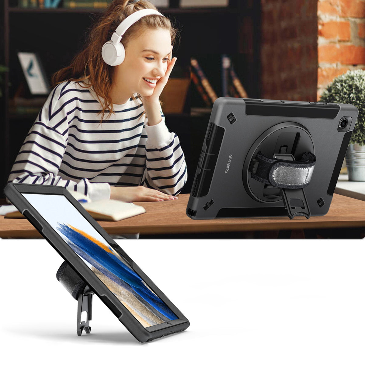 4smarts Tablet-Hülle für Samsung Galaxy Tab A9 8,7" – Schwarz