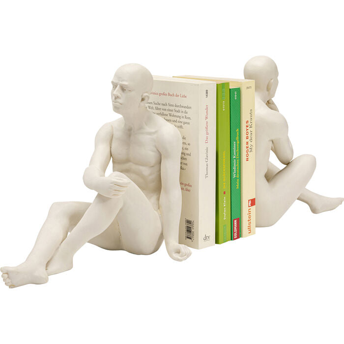 KARE Meditierender Mann Buchstütze 2 Stück – Polyresin – Beige – 190 × 220 × 135 mm