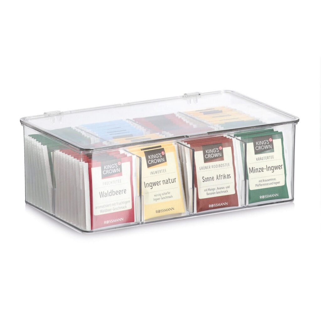 Zeller Present Aufbewahrungsbox 4,32 l (mit Deckel) – Kunststoff – transparent – 165 × 95 × 275 mm