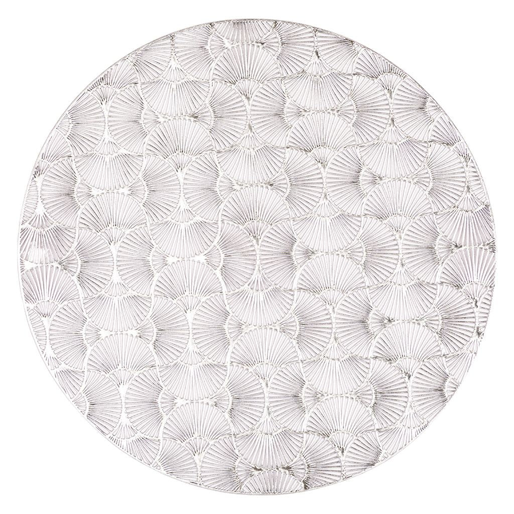 Tiseco Runde Tischdecke – Ø 38 cm, PVC, Silber, Capellini