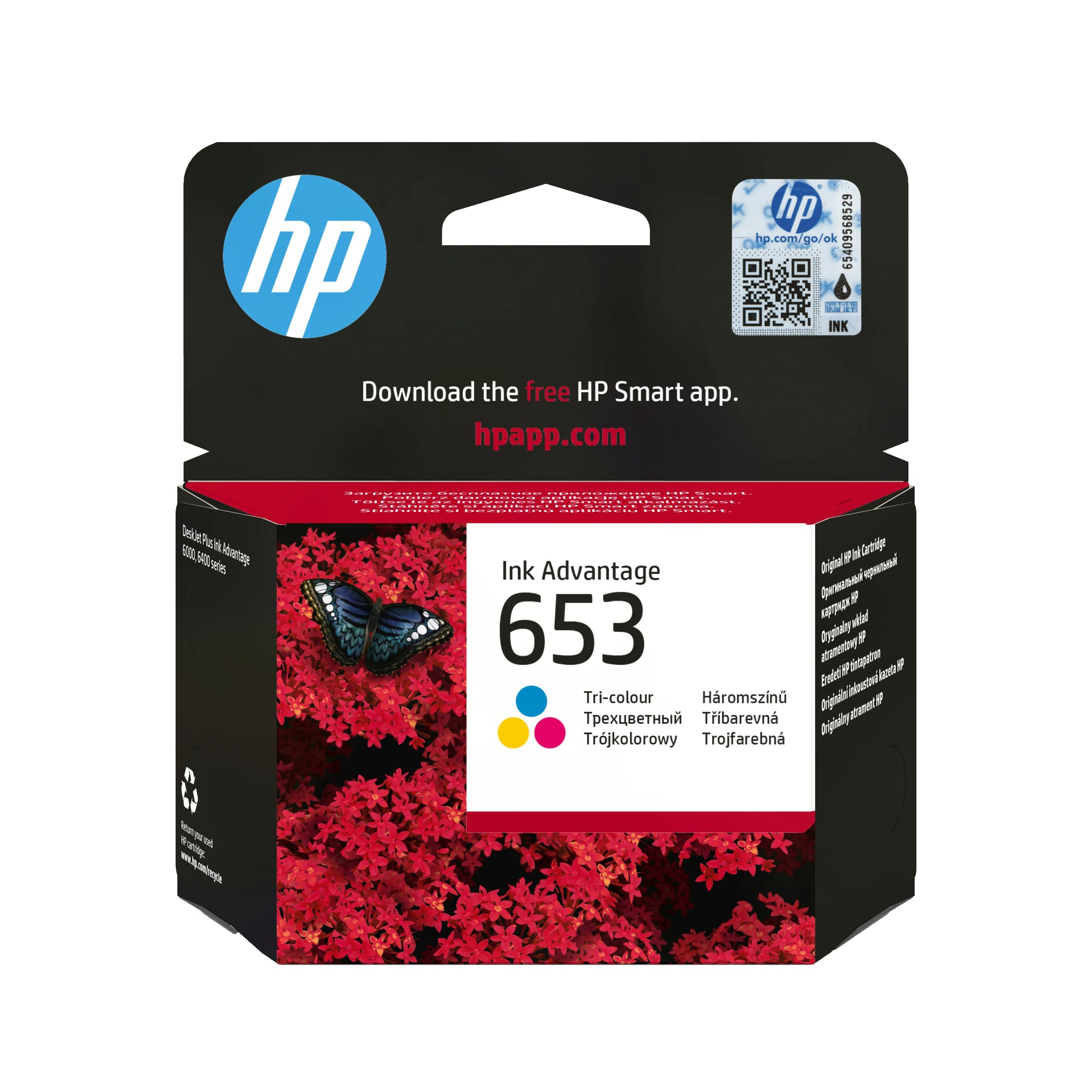 HP Tintenpatrone 653, dreifarbig, original