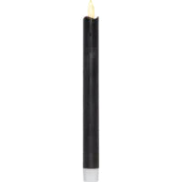 Star Trading LED Dinnerkerze – Ø 2,1 × 25 cm – Schwarz, 2-teilig, Timer