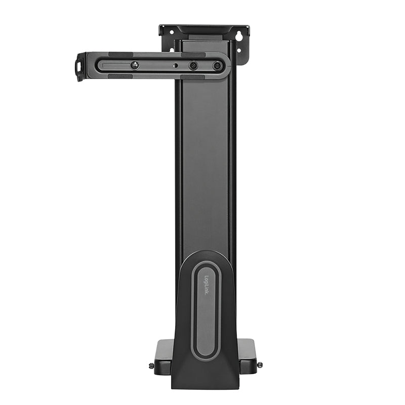 LogiLink EO0073 – PC-Halterung unter Tisch – verstellbar (B 400–520 mm, H 480–656 mm), Tragkraft 20 kg, Schwarz