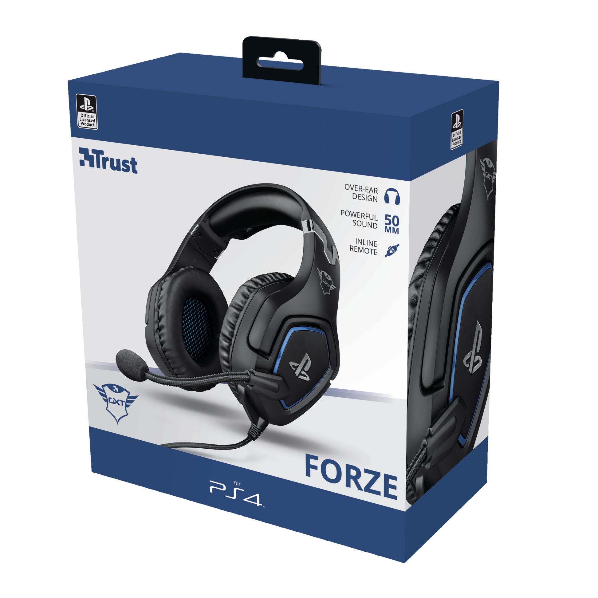 Trust GXT 488 Forze Gaming-Headset – Over-Ear, Stereo, Kabelgebunden, 3,5 mm Klinke, für PS4, Schwarz