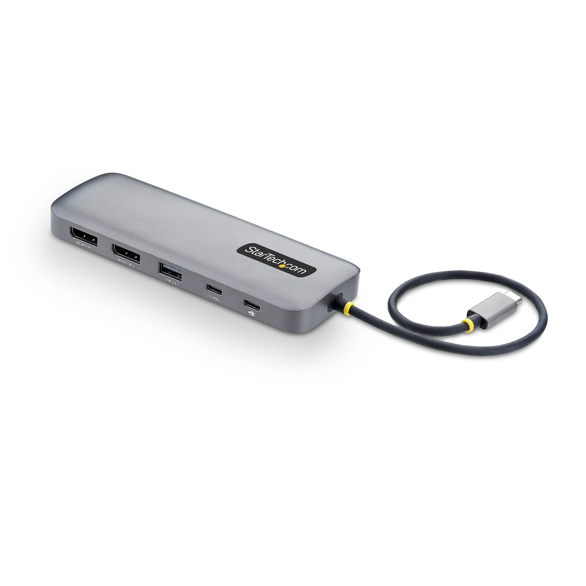 StarTech.com 189B-USBC-MULTIPORT Multiport-Adapter – USB-C, 2× DP, 3× USB-A, 100 W PD, GbE