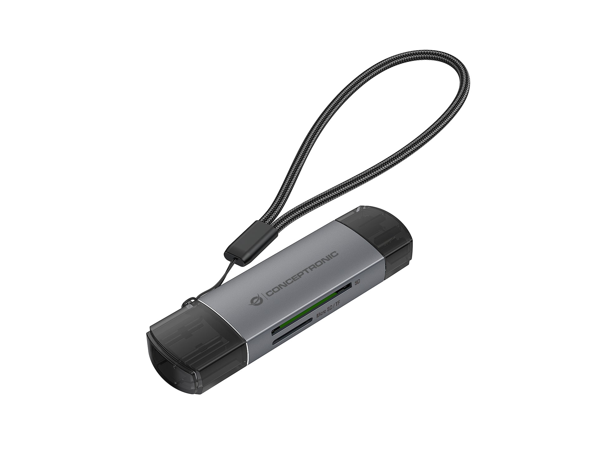 Conceptronic BIAN05G Kartenleser – SD/microSD – USB‑A/USB‑C 3.2 Gen 1 – 5 Gbit/s
