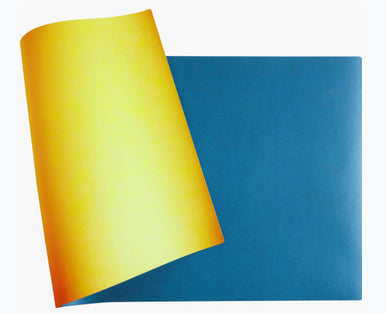Exacompta Schreibtischunterlage – 400 × 800 mm, PU-Kunstleder, Türkis/Gelb, 1 Stück