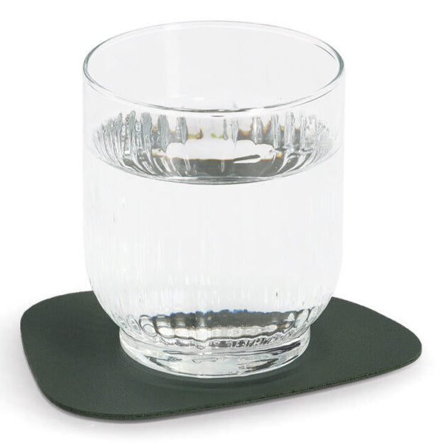 Zeller Present Glasuntersetzer 4 Stk., 10 × 12 × 0,8 cm, PVC, dunkelgrün, für Gläser