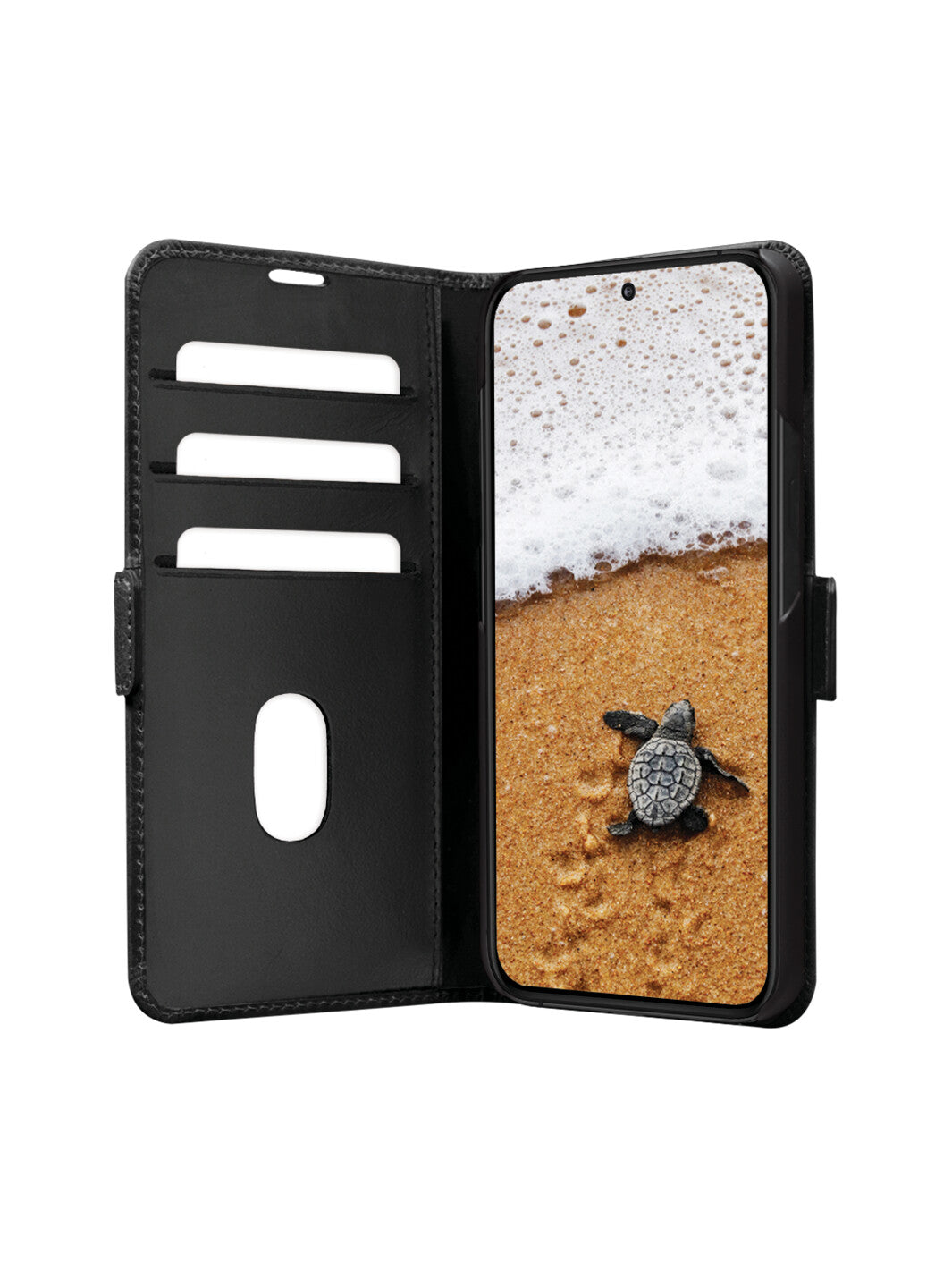 dbramante1928 Copenhagen Wallethülle – für Samsung Galaxy S24+, mit Ständer, 3 Kartenfächer, Leder, schwarz