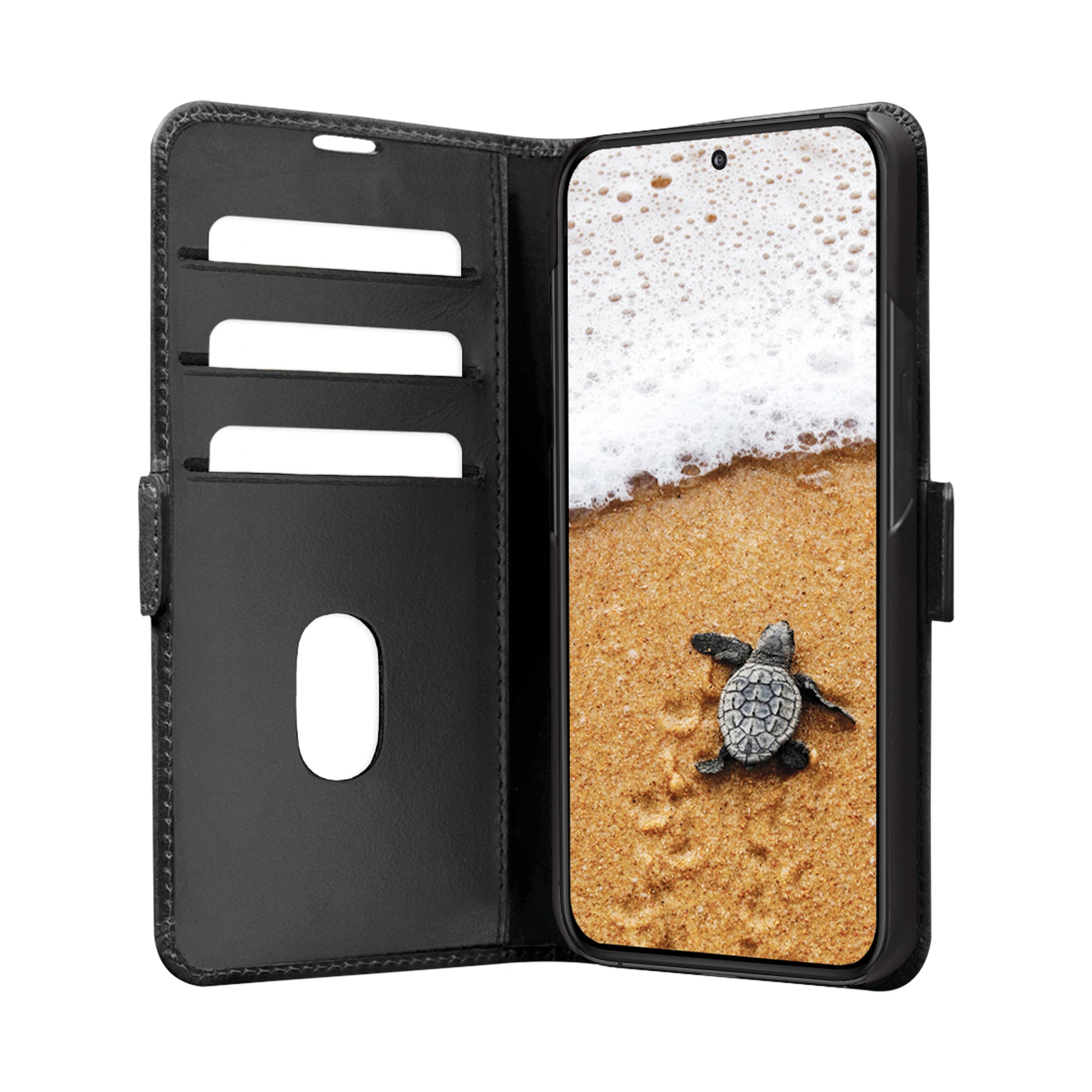 dbramante1928 Copenhagen – Wallethülle – für Samsung Galaxy S25+ – 3 Kartenfächer, Leder, Schwarz