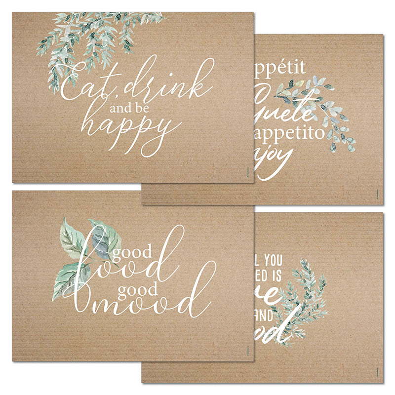 Trendform Tischset Pleasure, Papier, Rechteckig, Pflanzenmotiv – 29,7 × 42 cm – FSC – 12 Stk.