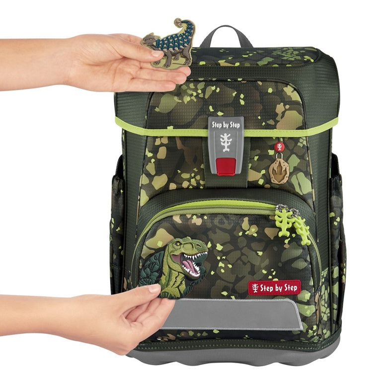 Step by Step Schulrucksack-Set Cloud – 5-teilig – Dino Torex – aus recycelten Materialien