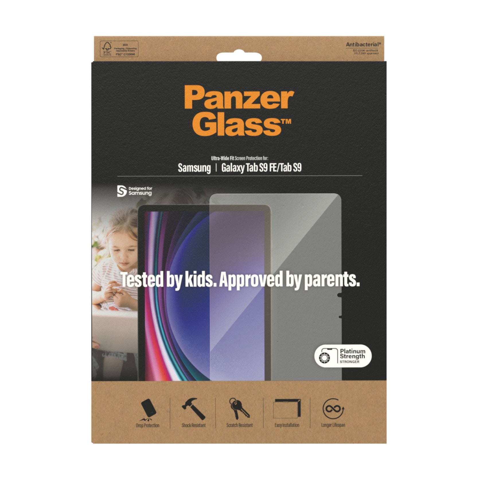 PanzerGlass Panzerglas für Samsung Galaxy Tab S9, Galaxy Tab S9 FE 11" – Kratzresistent, Anti-Fingerprint