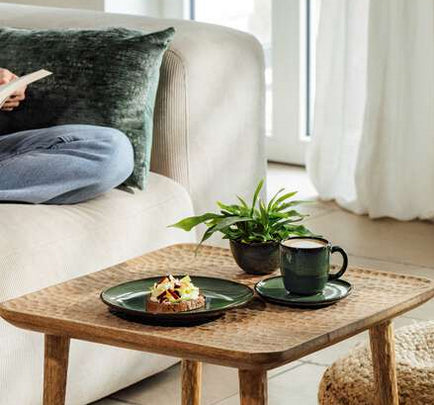 Villeroy & Boch Kaffeetasse – 0,16 l, Steingut, Grün, mit Henkel, 6 Stück