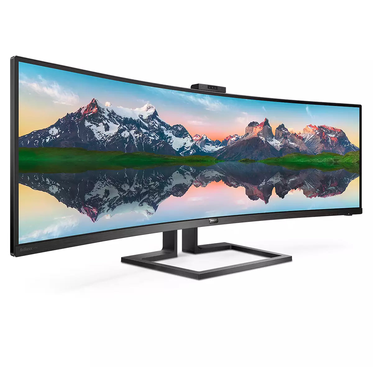 Philips 499P9H/00 – Monitor, 48,8", VA, 60 Hz, 450 cd/m², Webcam, USB-C, KVM, VESA 100 × 100, Schwarz