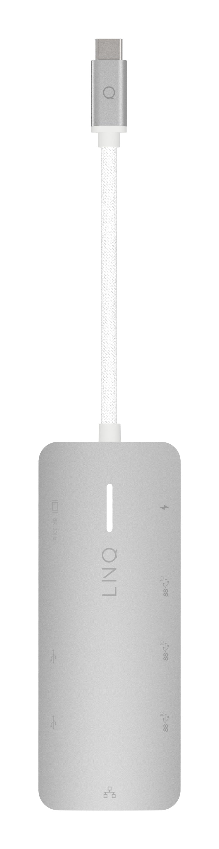 LINQ ProConnect 8in1 Dockingstation – USB-C, 1× HDMI, 3× USB-A, 3× USB-C, 140 W PD, 2,5GbE, für Windows/Mac