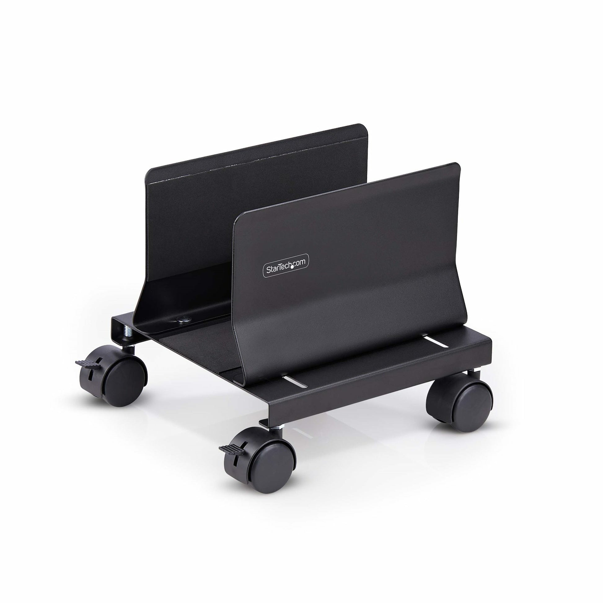 StarTech.com Gerätewagen – für Tower – 21 kg Tragkraft, einstellbare Breite 132–220 mm, 4 Rollen – Schwarz