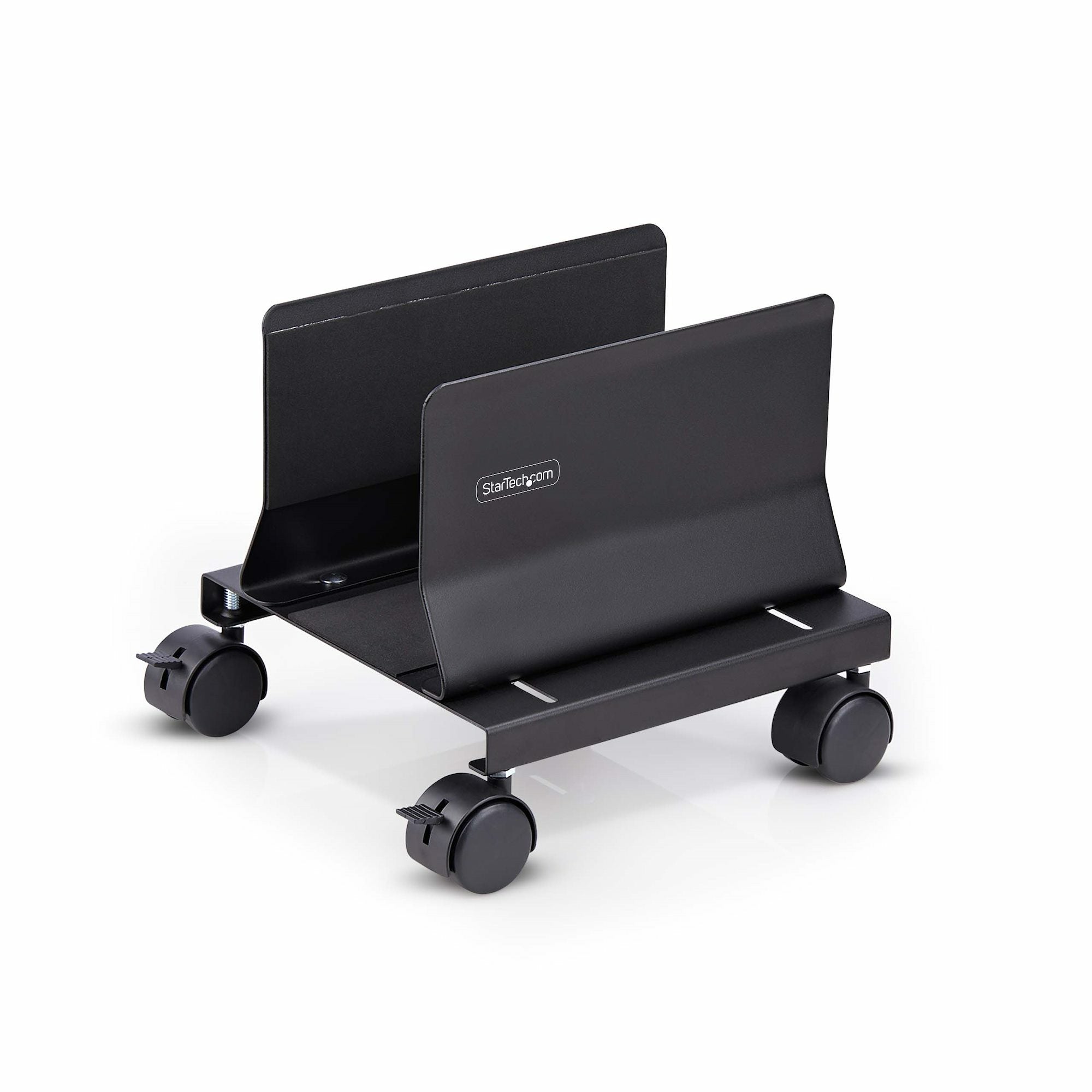StarTech.com Gerätewagen – für Tower – 21 kg Tragkraft, einstellbare Breite 132–220 mm, 4 Rollen – Schwarz