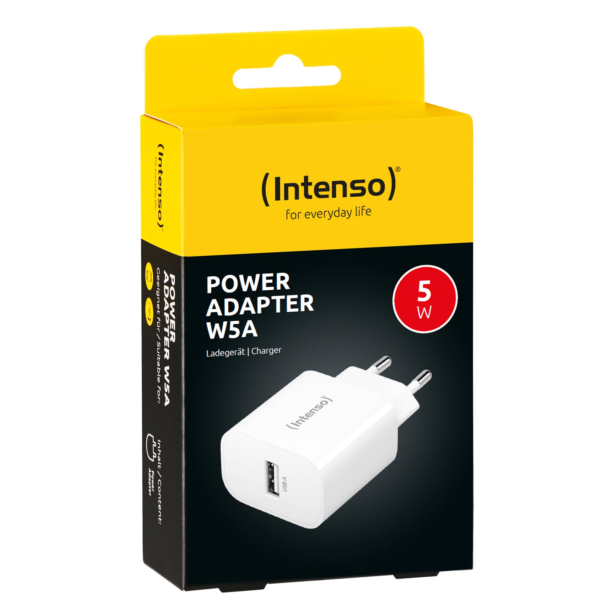 Intenso Power Adapter W5A USB-Wandladegerät 5 W – USB-A×1 – EU-Stecker (Typ C)