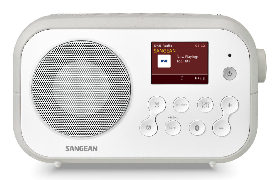 Sangean DPR-42BT – Tragbares DAB+ Radio, UKW, Bluetooth – Grau/Weiss